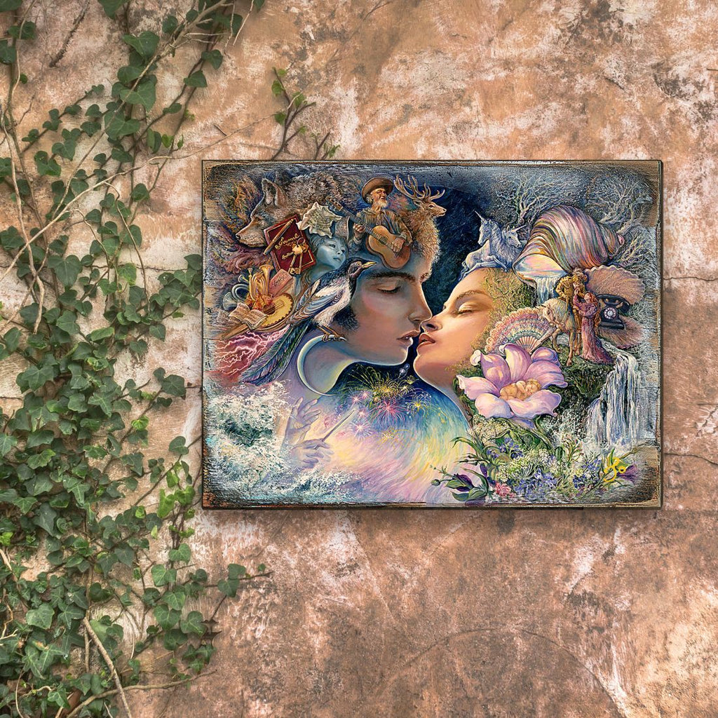 Prelude to a Kiss Fantasy Wooden Wall Art by Josephine Wall